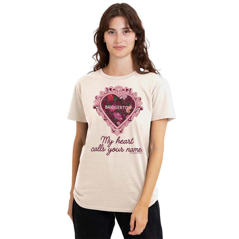 Natural - Back - Bridgerton Womens-Ladies My Heart Calls Your Name T-Shirt