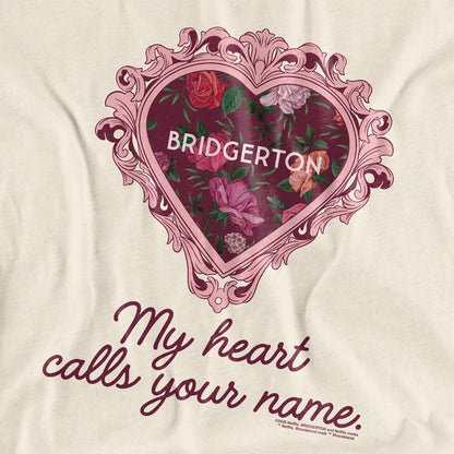 Natural - Side - Bridgerton Womens-Ladies My Heart Calls Your Name T-Shirt