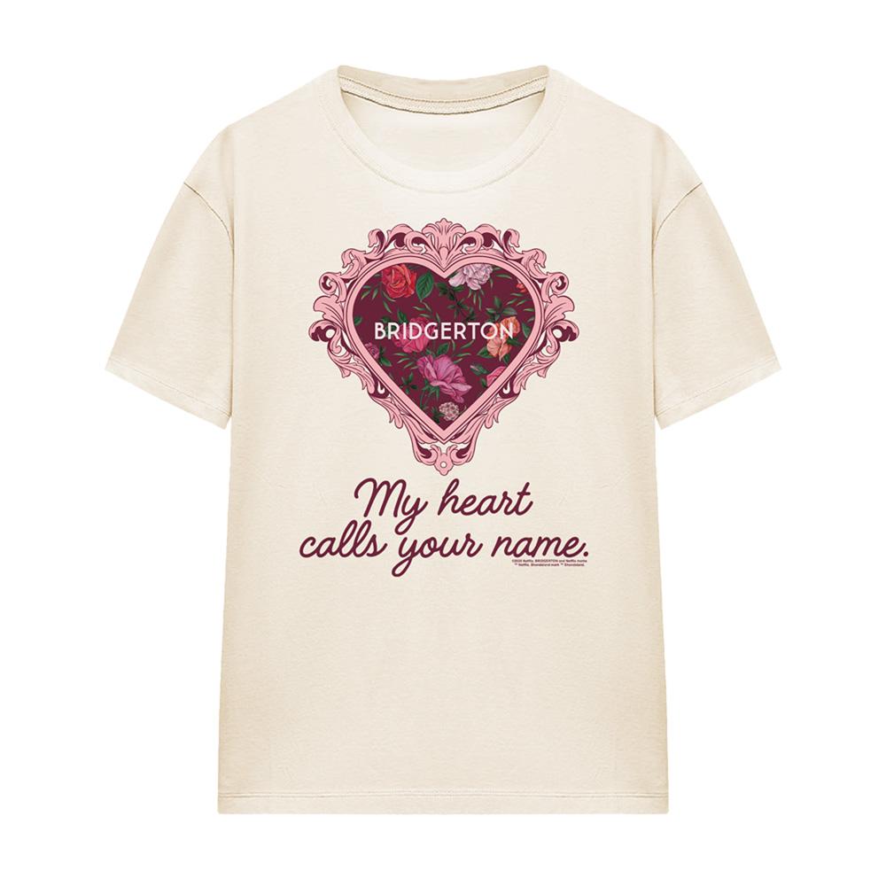 Natural - Front - Bridgerton Womens-Ladies My Heart Calls Your Name T-Shirt