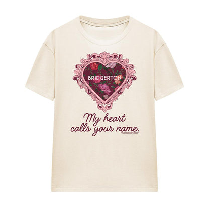 Natural - Front - Bridgerton Womens-Ladies My Heart Calls Your Name T-Shirt