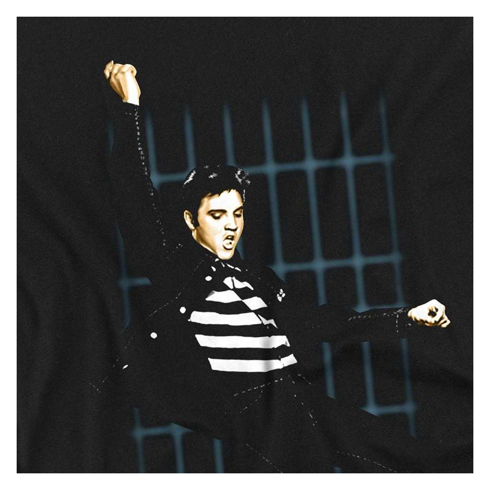 Black - Side - Elvis Childrens-Kids Blue Bars T-Shirt