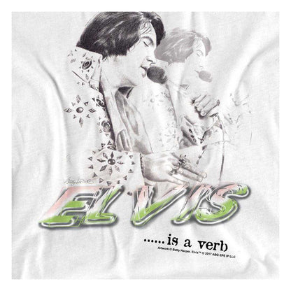 White - Side - Elvis Presley Childrens-Kids Elvis Is A Verb T-Shirt