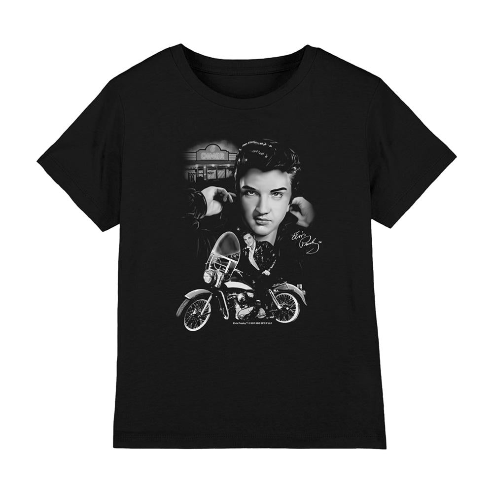 Black - Pack Shot - Elvis Childrens-Kids The King Rides Again T-Shirt