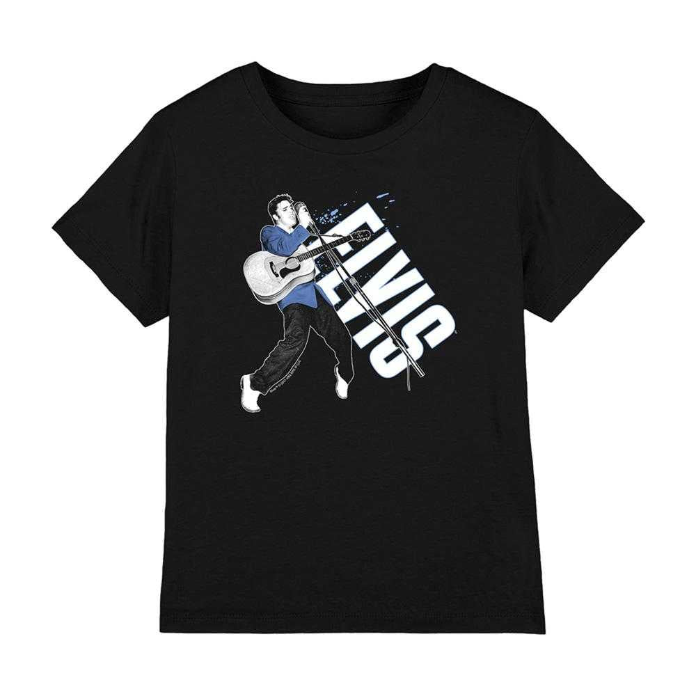 Black - Front - Elvis Presley Childrens-Kids On His Toes T-Shirt