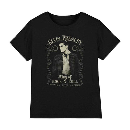 Black - Front - Elvis Presley Childrens-Kids Rock Legend T-Shirt