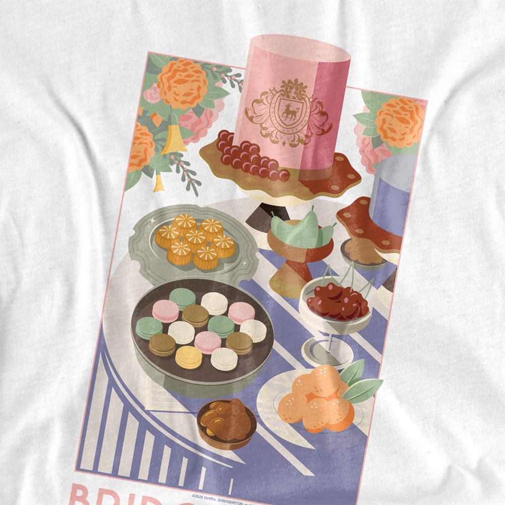 White - Side - Bridgerton Womens-Ladies Treats T-Shirt