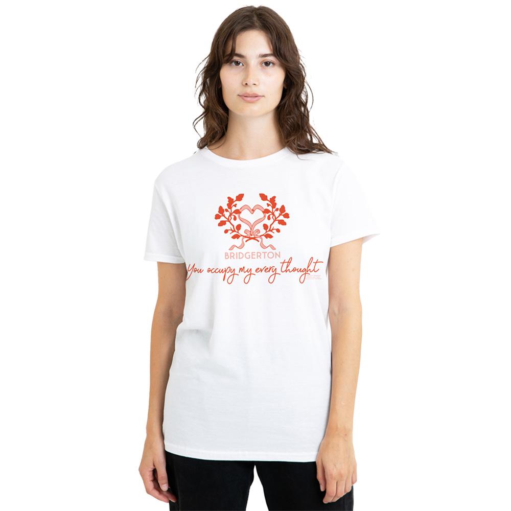 White - Back - Bridgerton Womens-Ladies Occupy My Thoughts T-Shirt