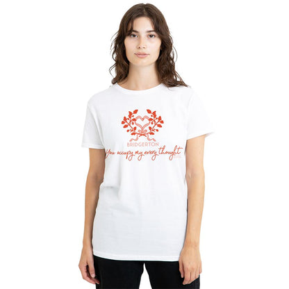 White - Back - Bridgerton Womens-Ladies Occupy My Thoughts T-Shirt