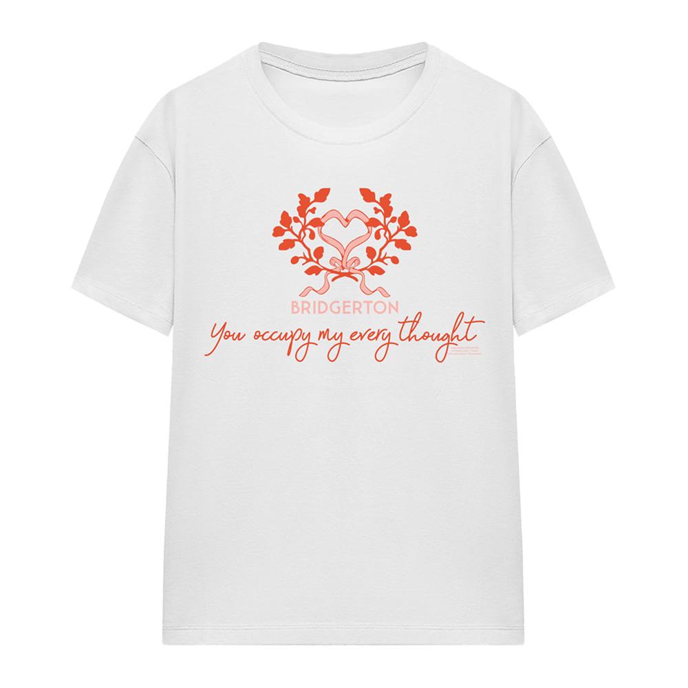 White - Front - Bridgerton Womens-Ladies Occupy My Thoughts T-Shirt