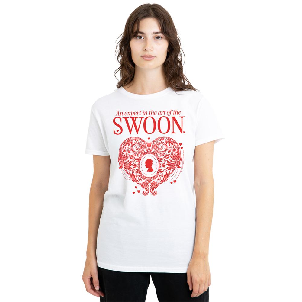 White - Back - Bridgerton Womens-Ladies The Art Of Swoon T-Shirt