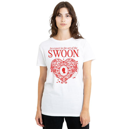 White - Back - Bridgerton Womens-Ladies The Art Of Swoon T-Shirt