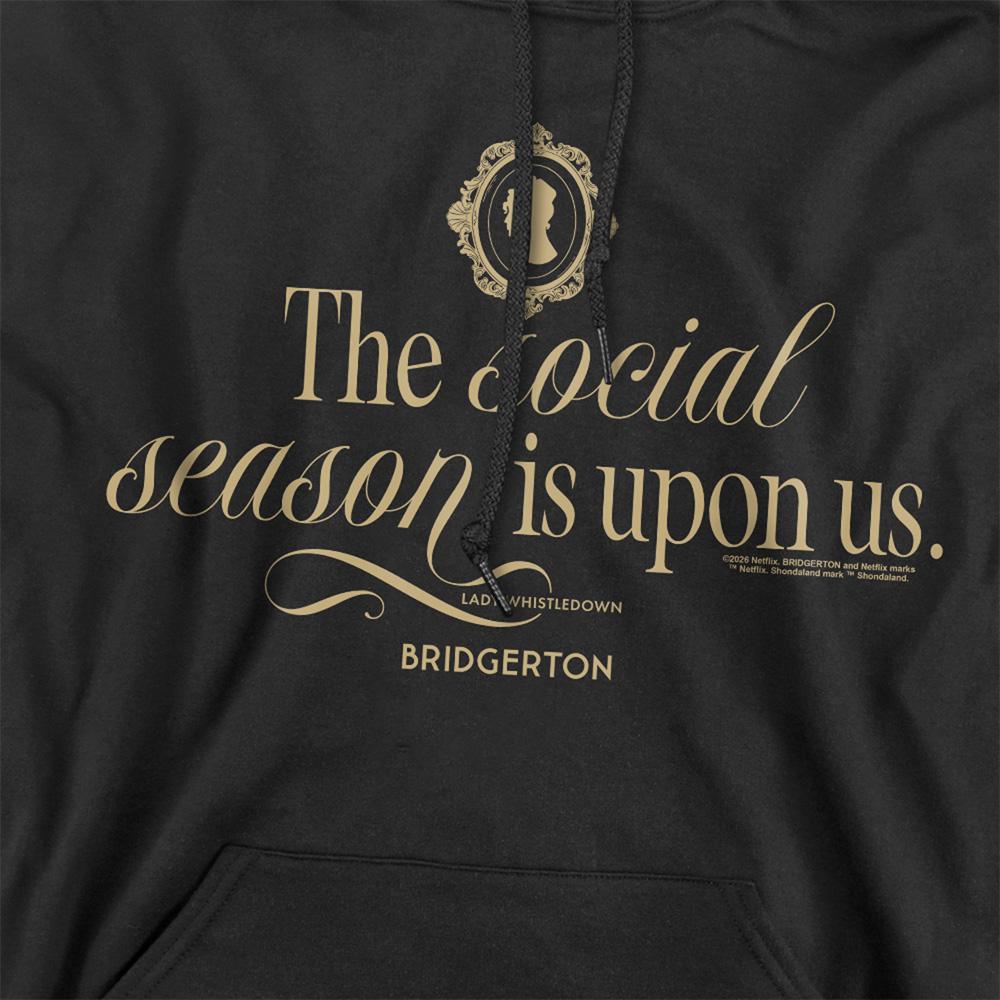 Black - Side - Bridgerton Unisex Adult The Social Season Is Upon Us Hoodie