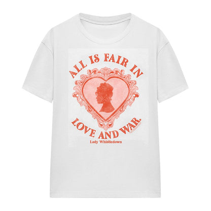 White - Front - Bridgerton Womens-Ladies Love And War Lady Whistledown T-Shirt