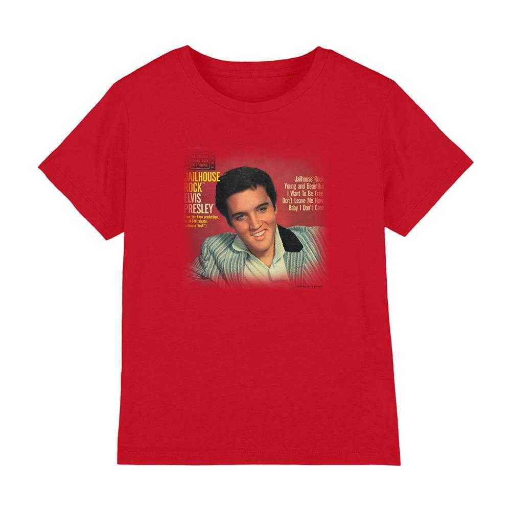 Red - Front - Elvis Presley Childrens-Kids Jailhouse Rock 45 T-Shirt