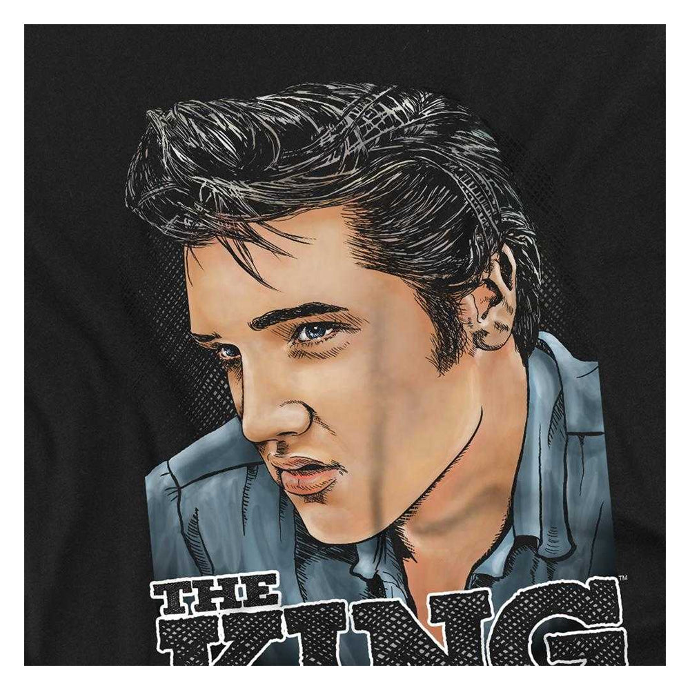 Black - Side - Elvis Presley Childrens-Kids Graphic King T-Shirt