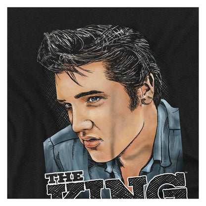 Black - Side - Elvis Presley Childrens-Kids Graphic King T-Shirt