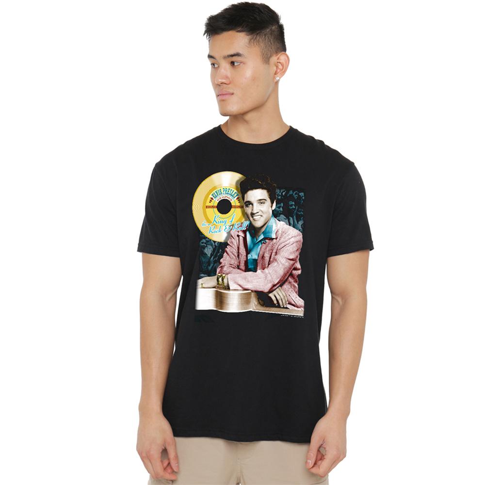 Black - Back - Elvis Presley Unisex Adult Gold Record T-Shirt