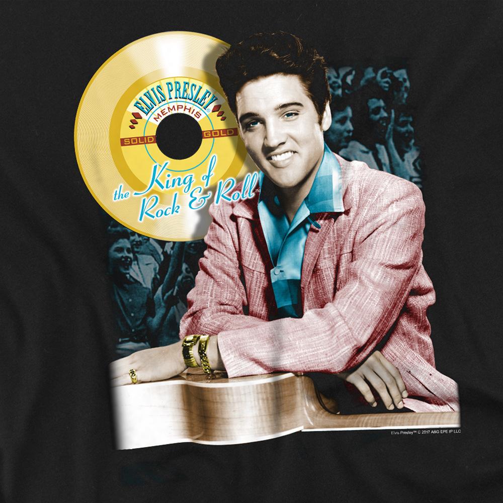 Black - Side - Elvis Presley Unisex Adult Gold Record T-Shirt
