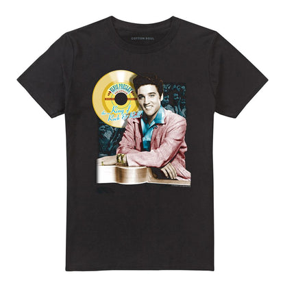 Black - Front - Elvis Presley Unisex Adult Gold Record T-Shirt