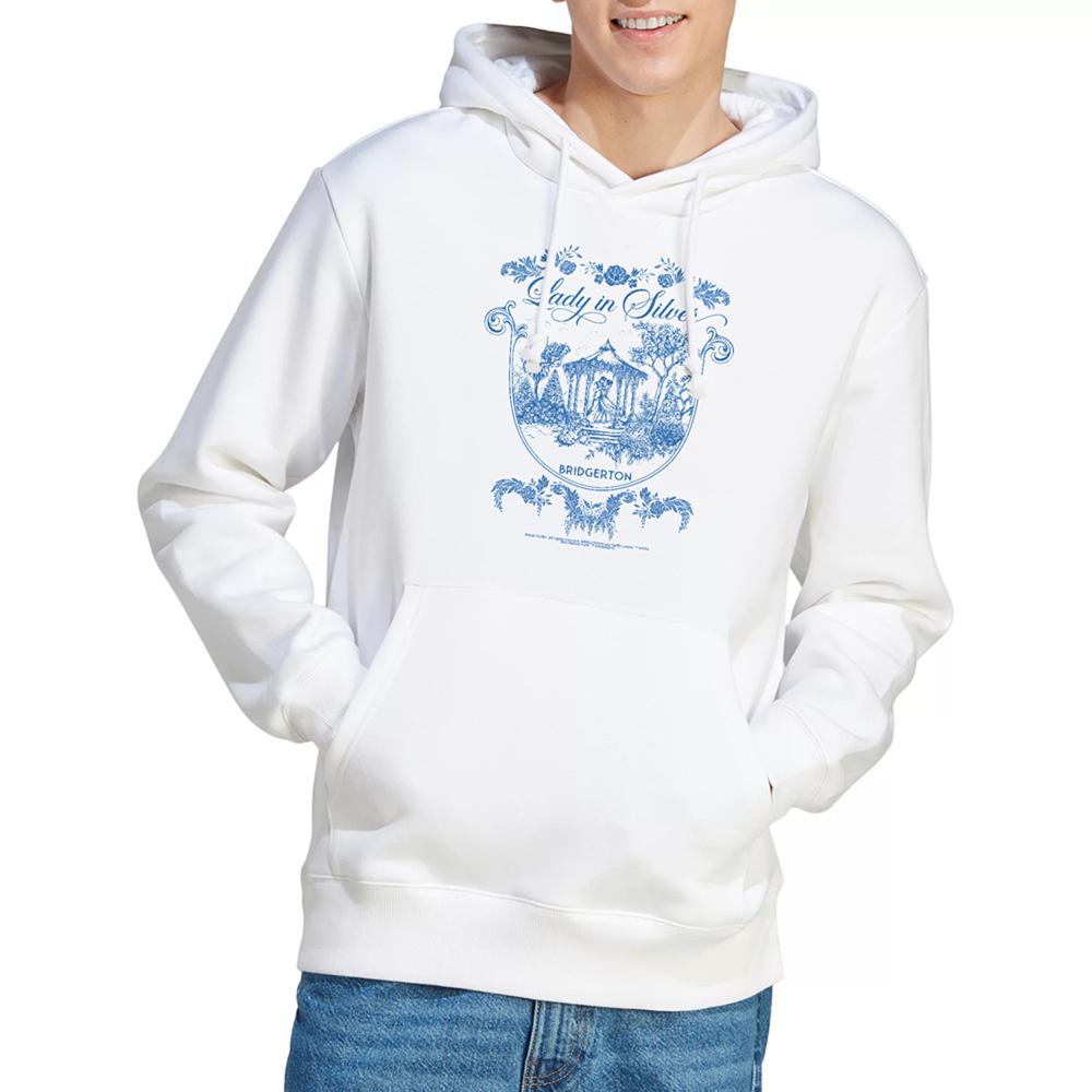 White - Back - Bridgerton Unisex Adult Fairy Tale Gazebo Dancing Hoodie