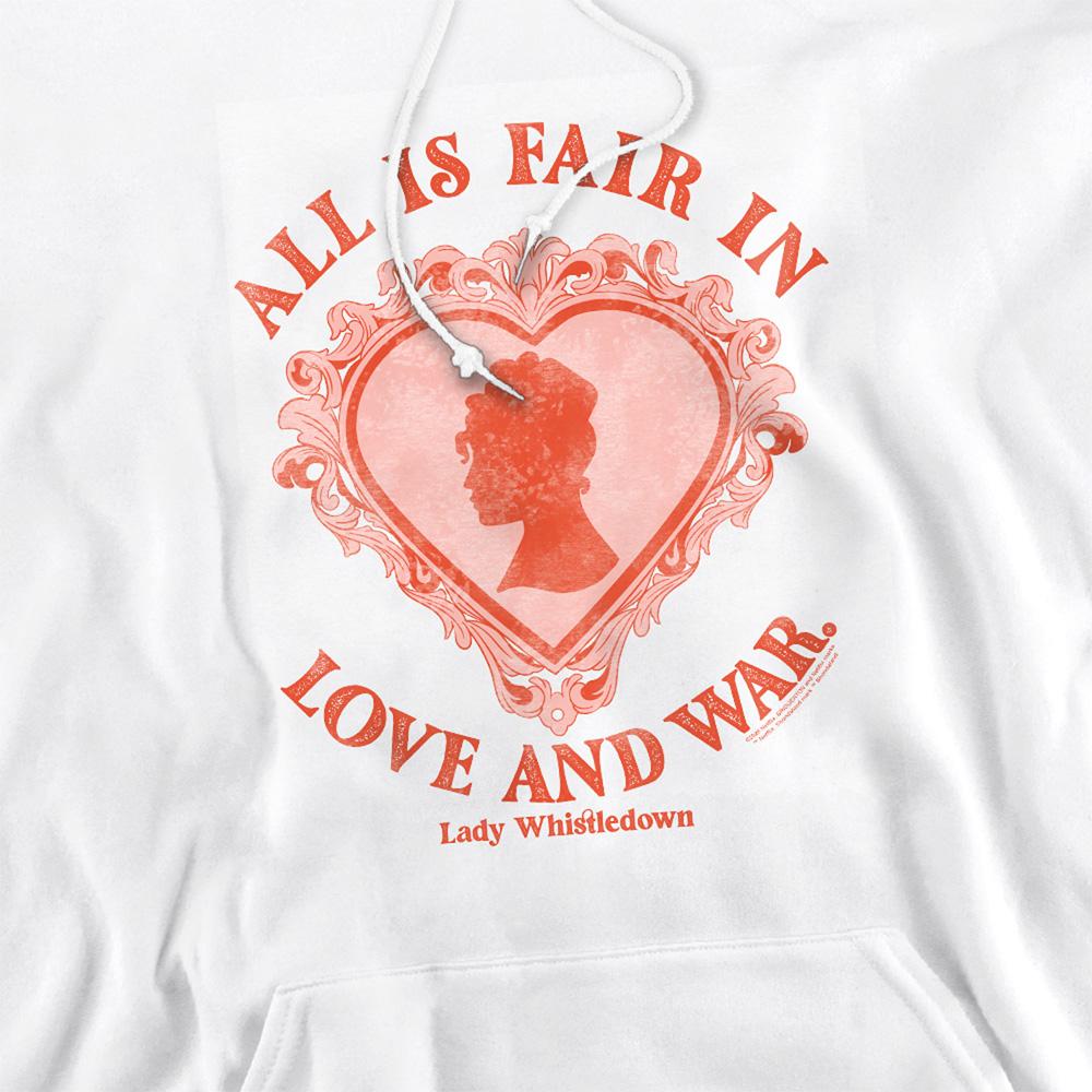 White - Side - Bridgerton Unisex Adult Love And War Lady Whistledown Hoodie