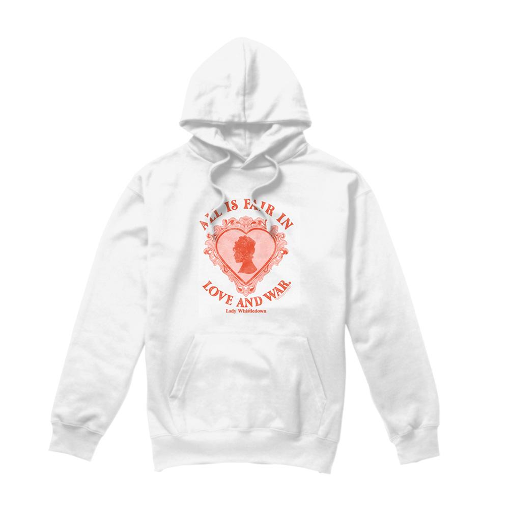 White - Front - Bridgerton Unisex Adult Love And War Lady Whistledown Hoodie