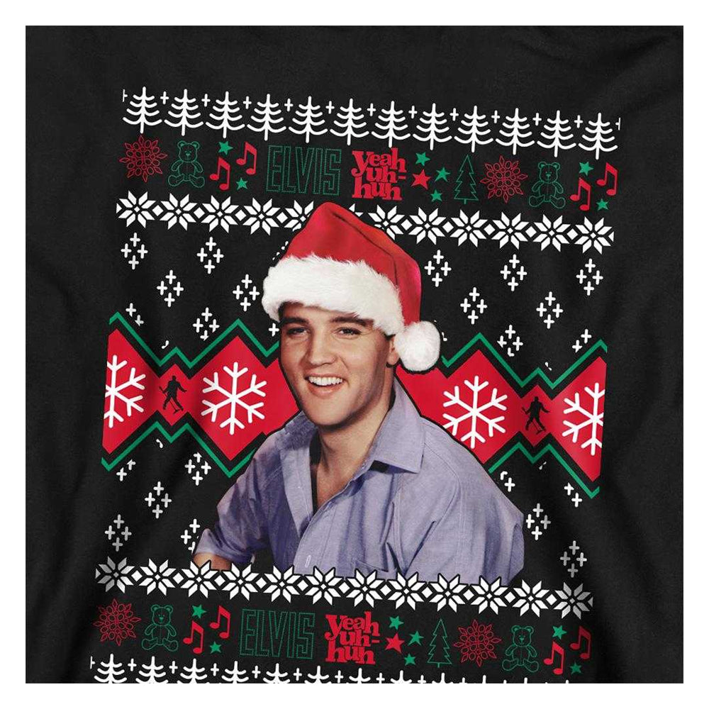 Black - Side - Elvis Presley Childrens-Kids Ugly Christmas Sweater Hoodie