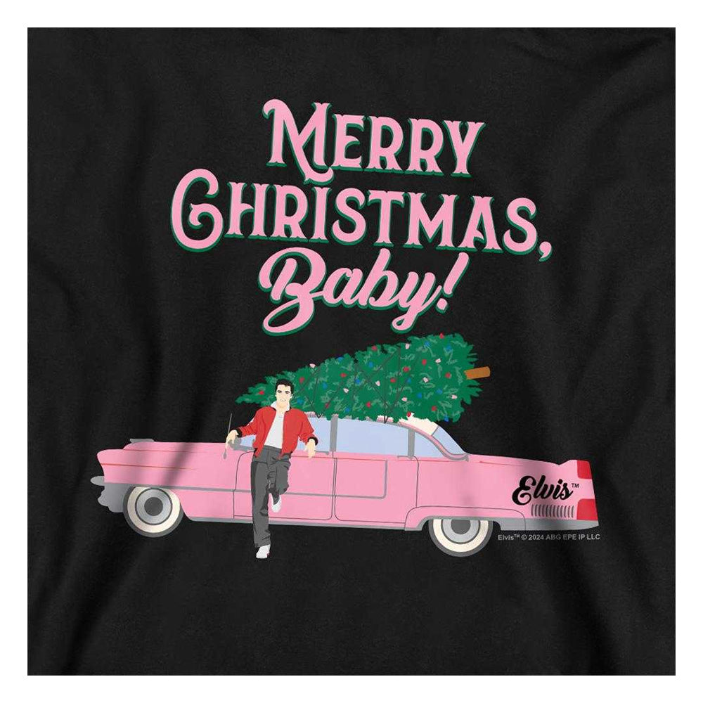 Black - Side - Elvis Presley Childrens-Kids Merry Christmas Baby Hoodie