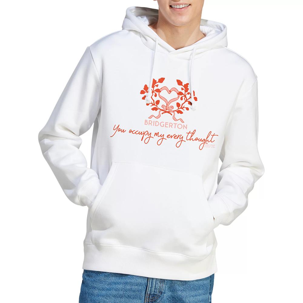 White - Back - Bridgerton Unisex Adult Occupy My Thoughts Hoodie