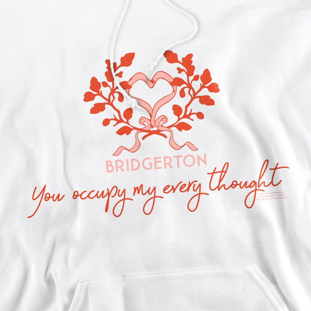 White - Side - Bridgerton Unisex Adult Occupy My Thoughts Hoodie