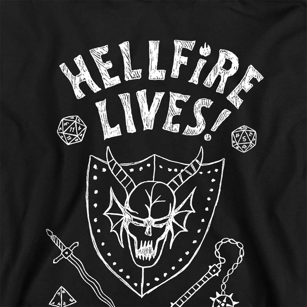 Black - Back - Stranger Things Childrens-Kids Hellfire Graduation Invert Hoodie