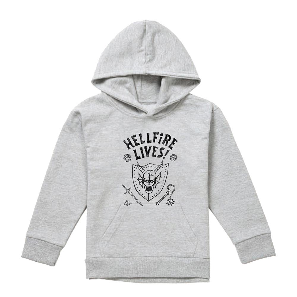 Athletic Heather - Front - Stranger Things Childrens-Kids Hellfire Graduation Hoodie