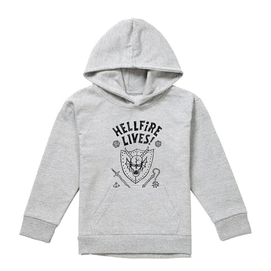 Athletic Heather - Front - Stranger Things Childrens-Kids Hellfire Graduation Hoodie