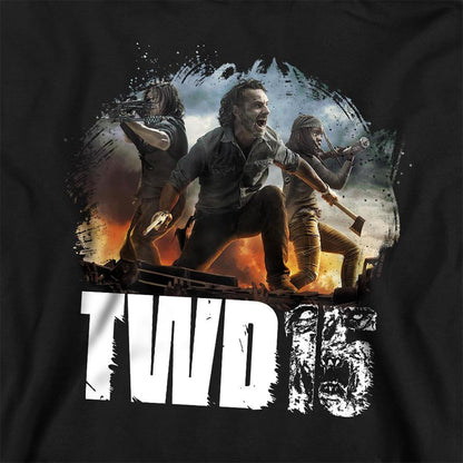Black - Back - The Walking Dead Childrens-Kids Group Pose Pullover Hoodie