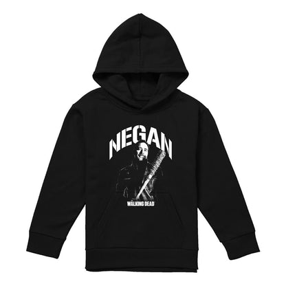 Black - Front - The Walking Dead Childrens-Kids Negan Mono Pullover Hoodie