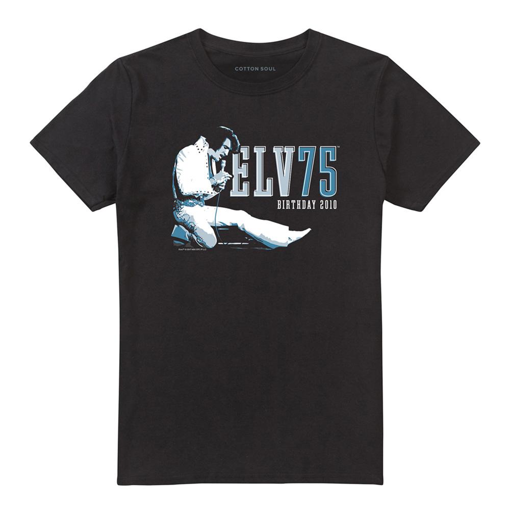Black - Front - Elvis Presley Unisex Adult 75 Logo T-Shirt