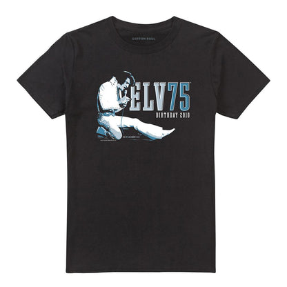Black - Front - Elvis Presley Unisex Adult 75 Logo T-Shirt