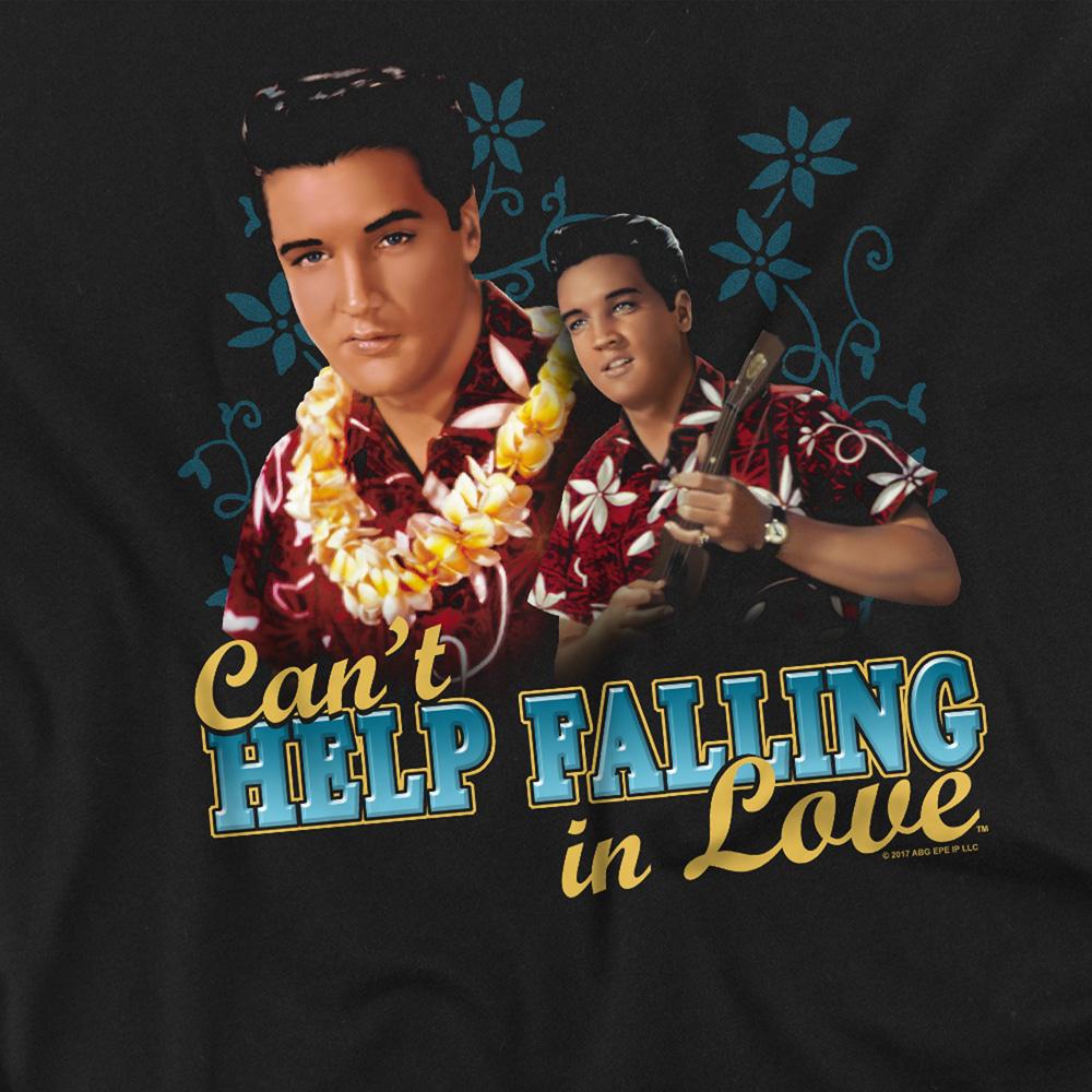 Black - Side - Elvis Presley Unisex Adult Cant Help Falling T-Shirt