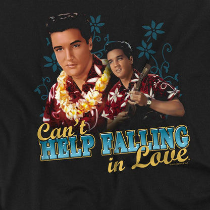 Black - Side - Elvis Presley Unisex Adult Cant Help Falling T-Shirt
