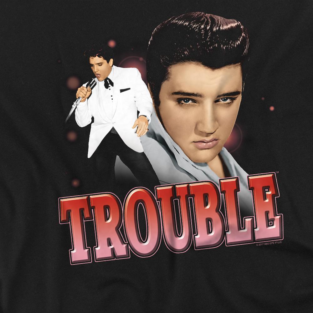 Black - Side - Elvis Presley Unisex Adult Trouble T-Shirt