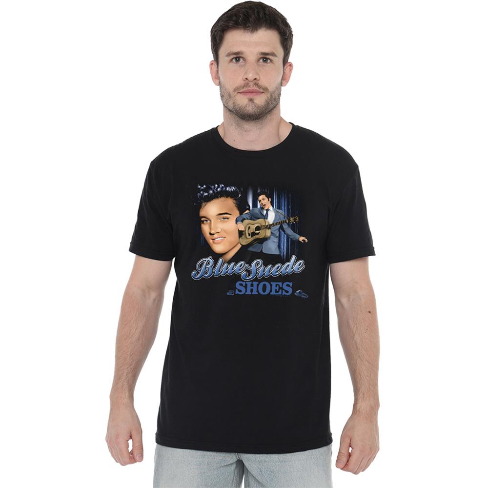 Black - Back - Elvis Presley Unisex Adult Blue Suede Shoes T-Shirt