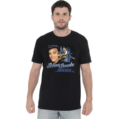 Black - Back - Elvis Presley Unisex Adult Blue Suede Shoes T-Shirt