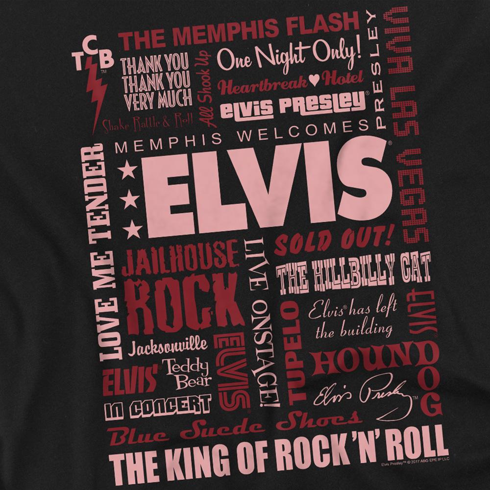 Black - Side - Elvis Presley Unisex Adult Whole Lotta Type T-Shirt