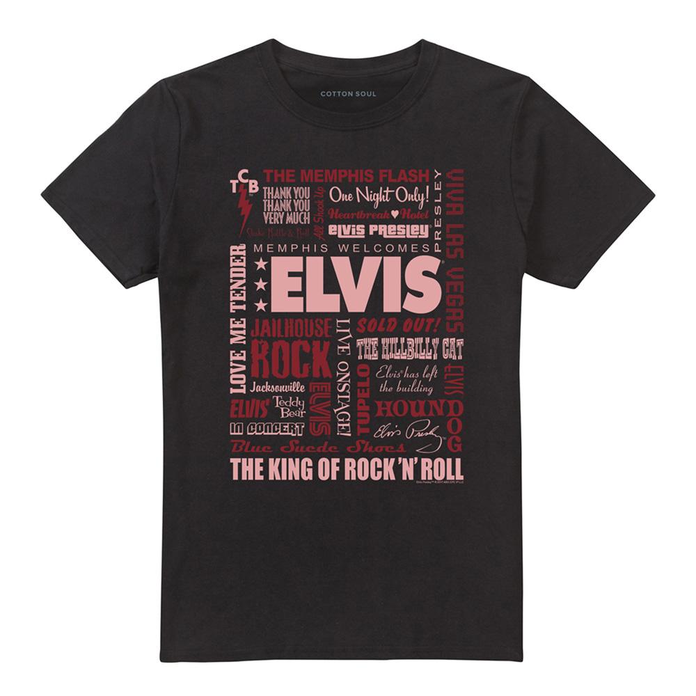 Black - Front - Elvis Presley Unisex Adult Whole Lotta Type T-Shirt