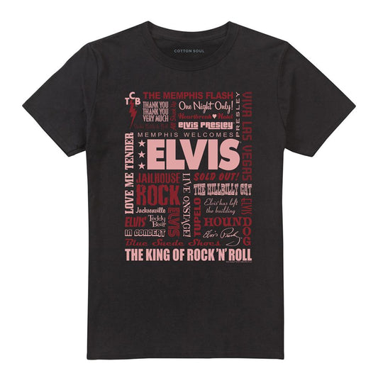 Black - Front - Elvis Presley Unisex Adult Whole Lotta Type T-Shirt