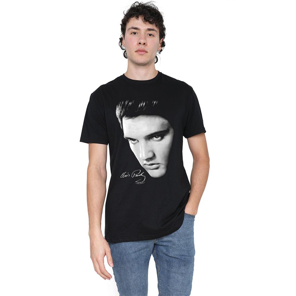 Black - Back - Elvis Presley Unisex Adult Face T-Shirt