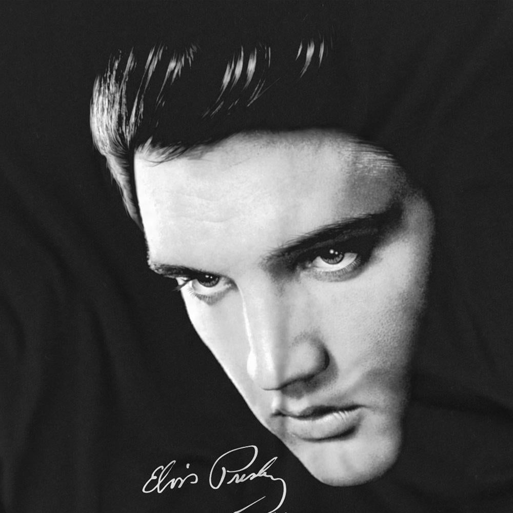 Black - Side - Elvis Presley Unisex Adult Face T-Shirt