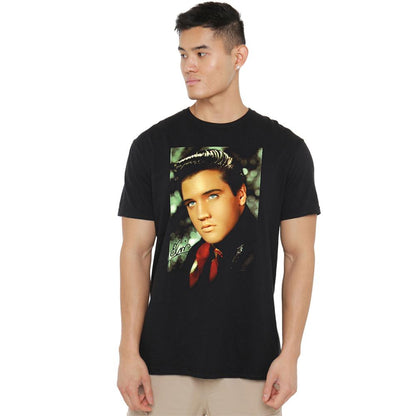 Black - Back - Elvis Presley Unisex Adult Red Scarf T-Shirt