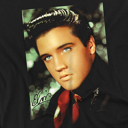 Black - Side - Elvis Presley Unisex Adult Red Scarf T-Shirt