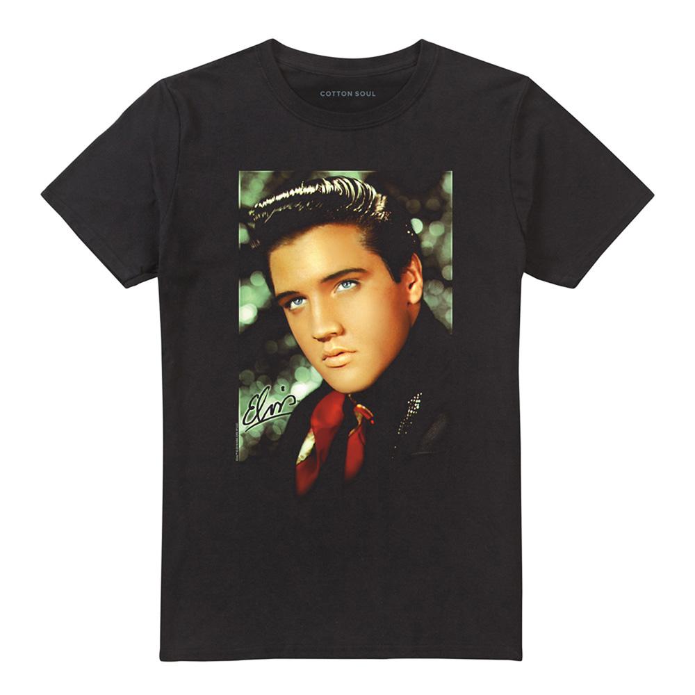 Black - Front - Elvis Presley Unisex Adult Red Scarf T-Shirt